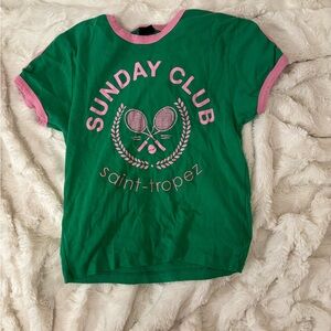 green sunday club cropped tee